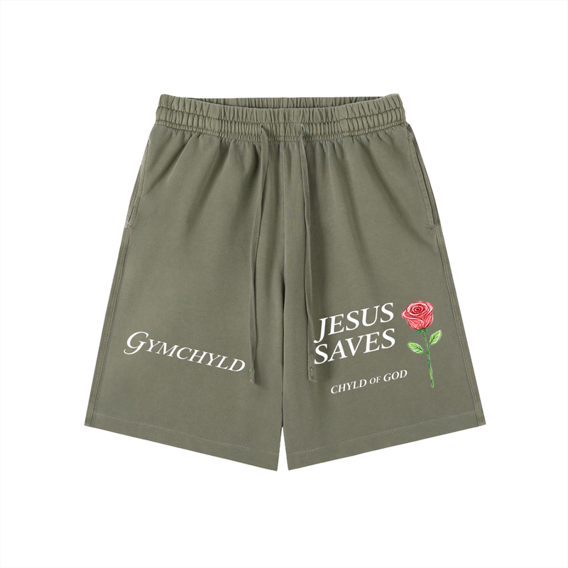 Rose From The Dead Wash Cotton Shorts
