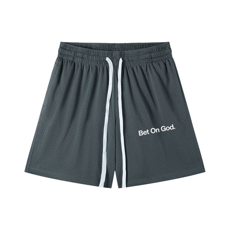 Bet On God Mesh Drawstring Shorts