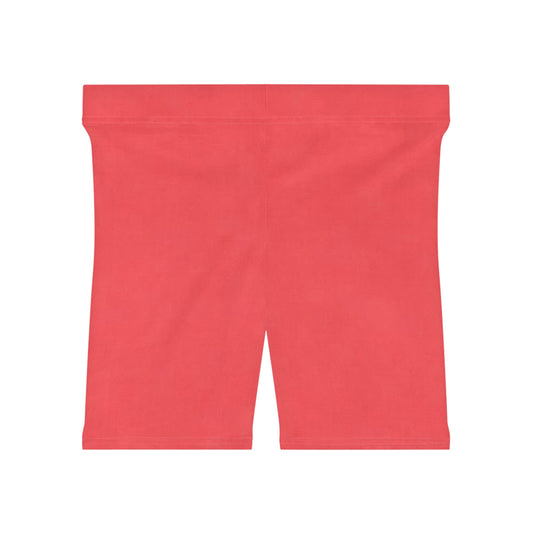 Women's Biker Shorts (Coral Red)