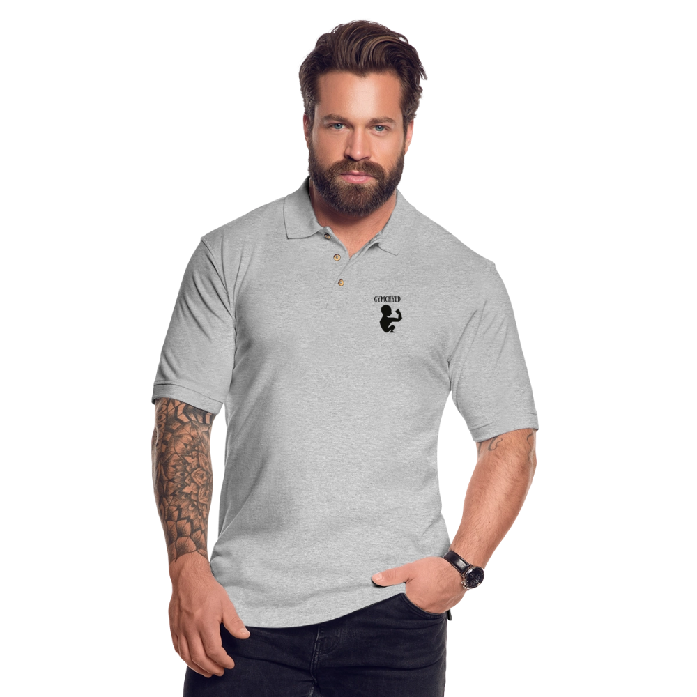 GymChyld Classic Polo Tee - heather gray