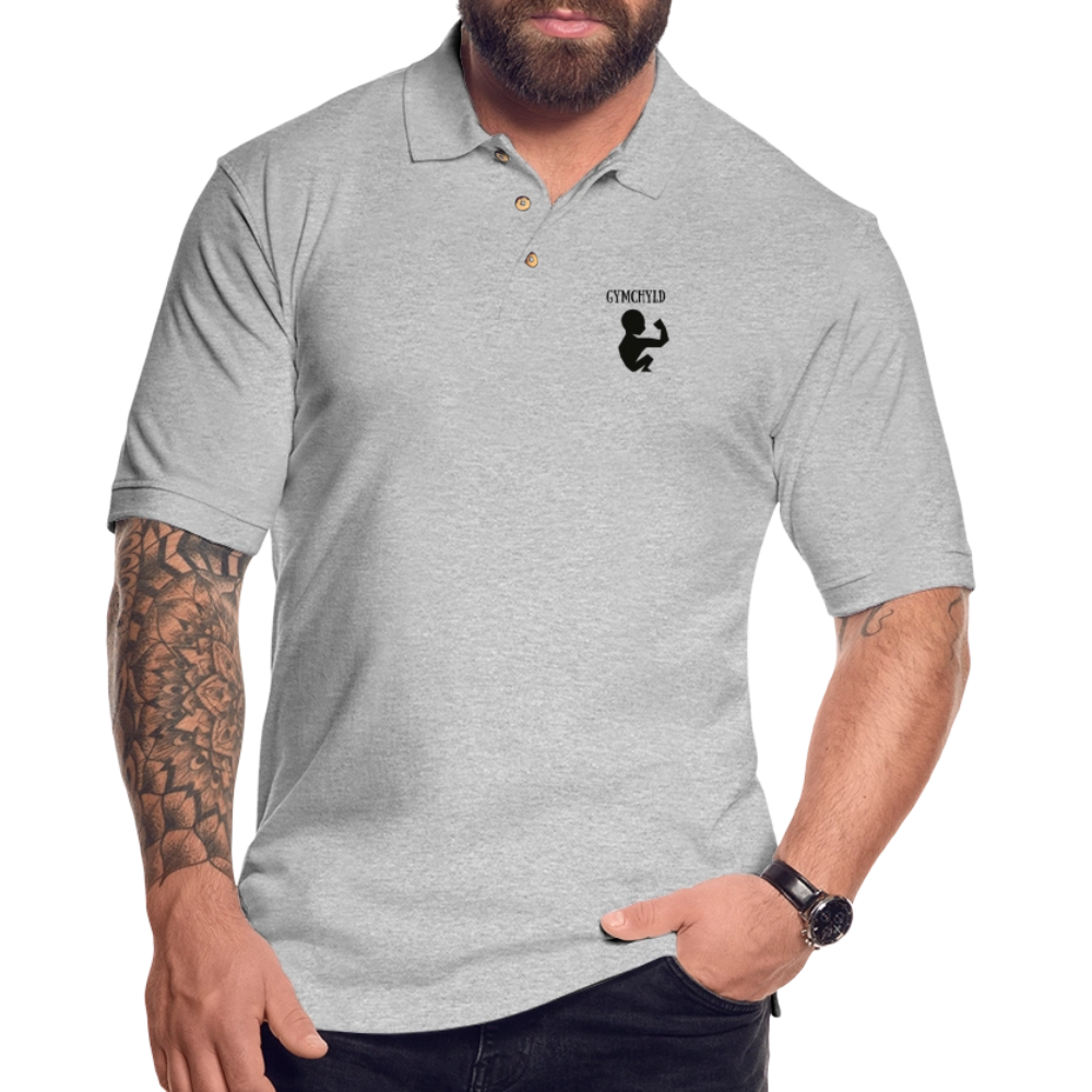 GymChyld Classic Polo Tee - heather gray