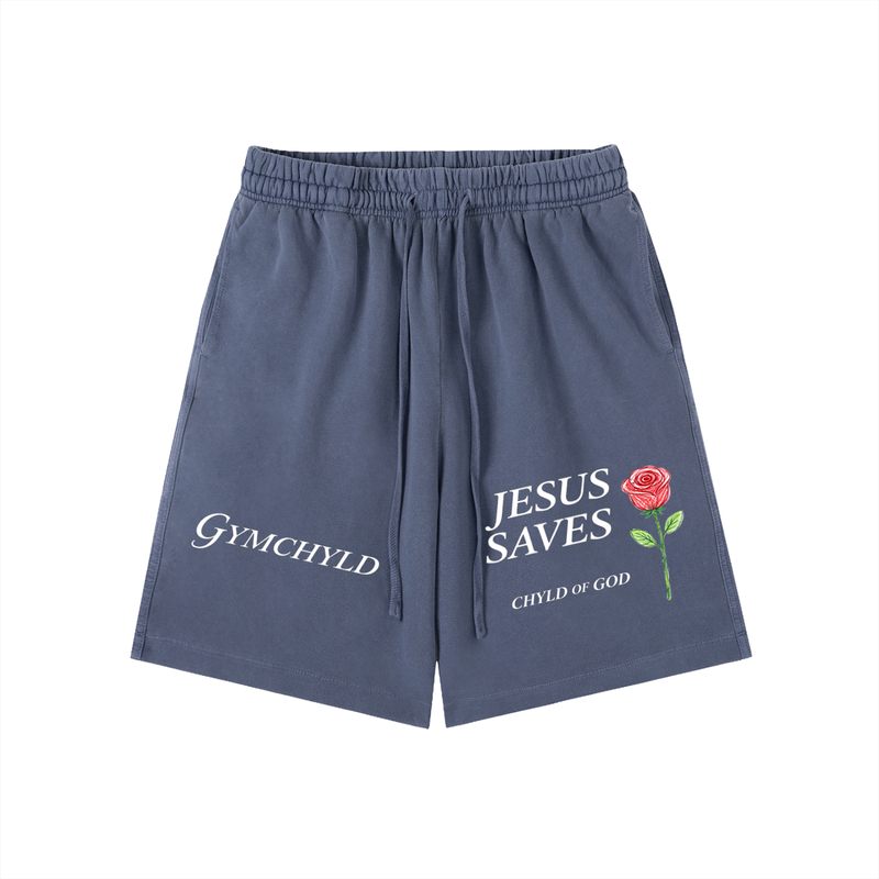 Rose From The Dead Wash Cotton Shorts