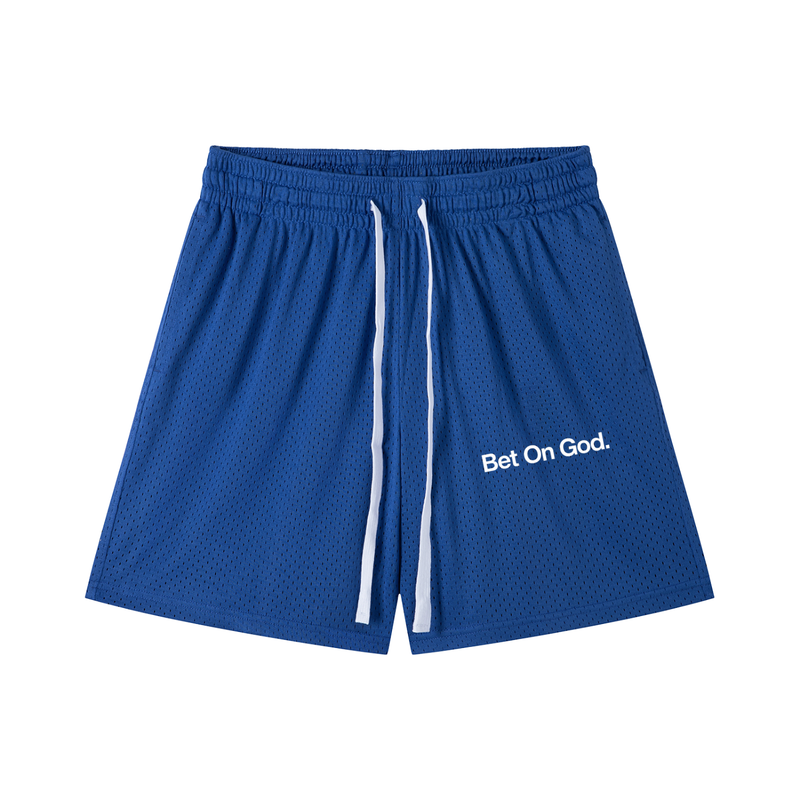 Bet On God Mesh Drawstring Shorts