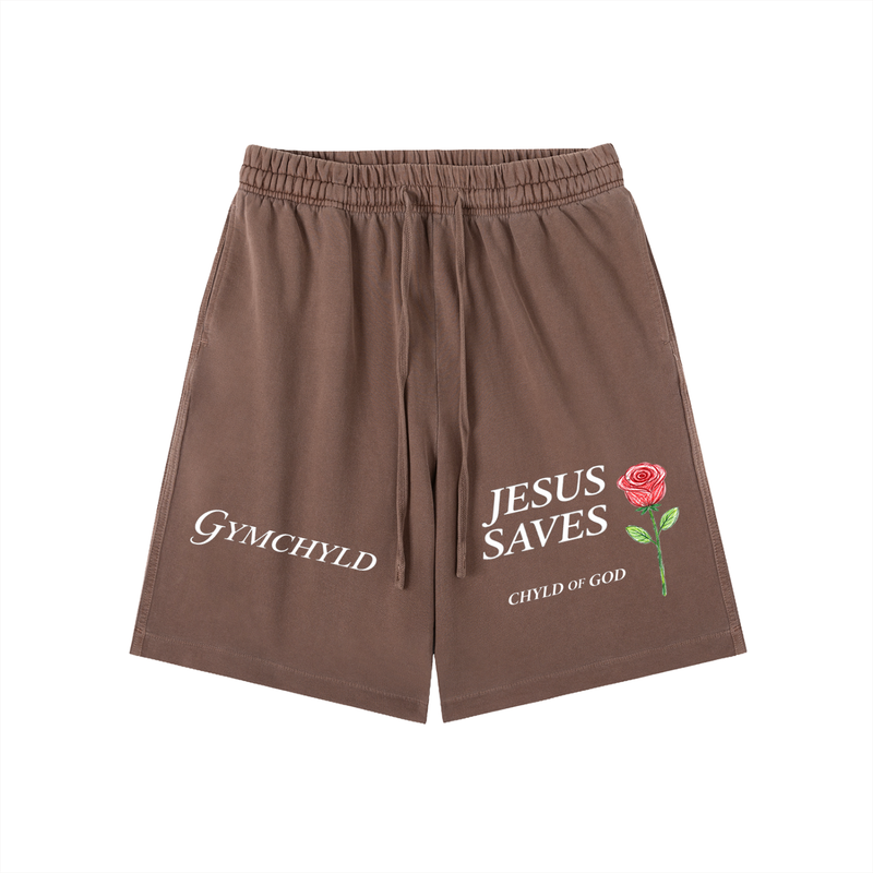 Rose From The Dead Wash Cotton Shorts