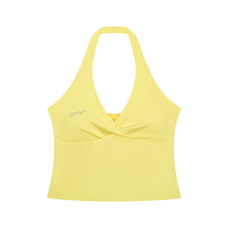 gymchyld. Ruched Halter Yoga Tank Top