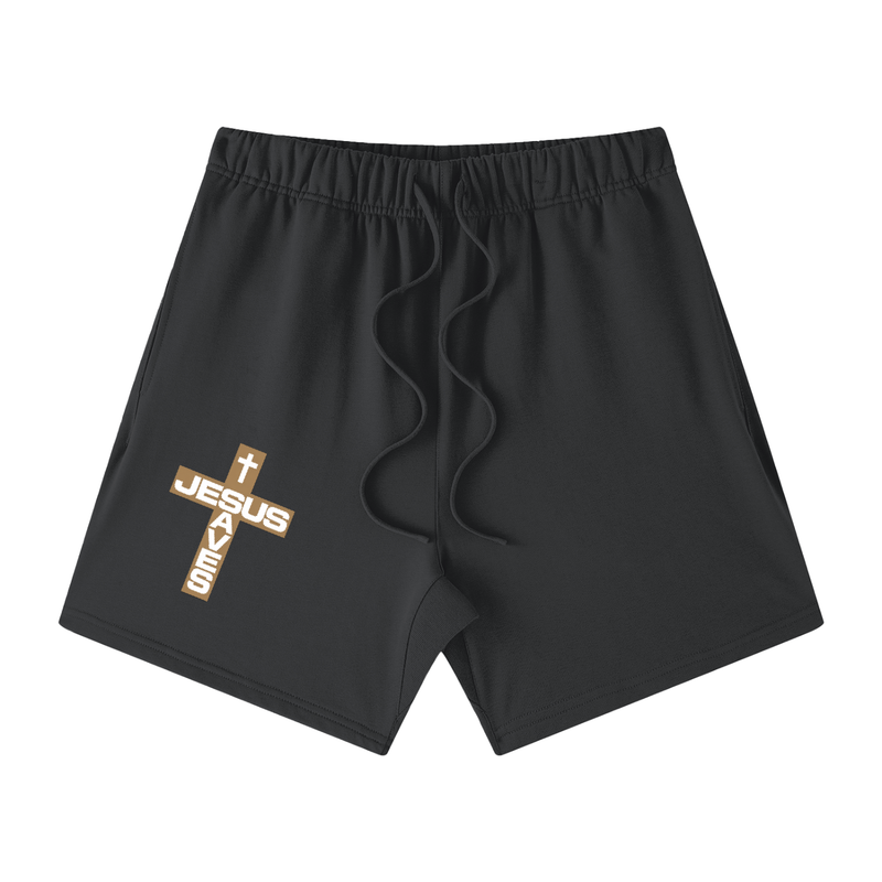 Jesus Saves Cross Cotton Shorts