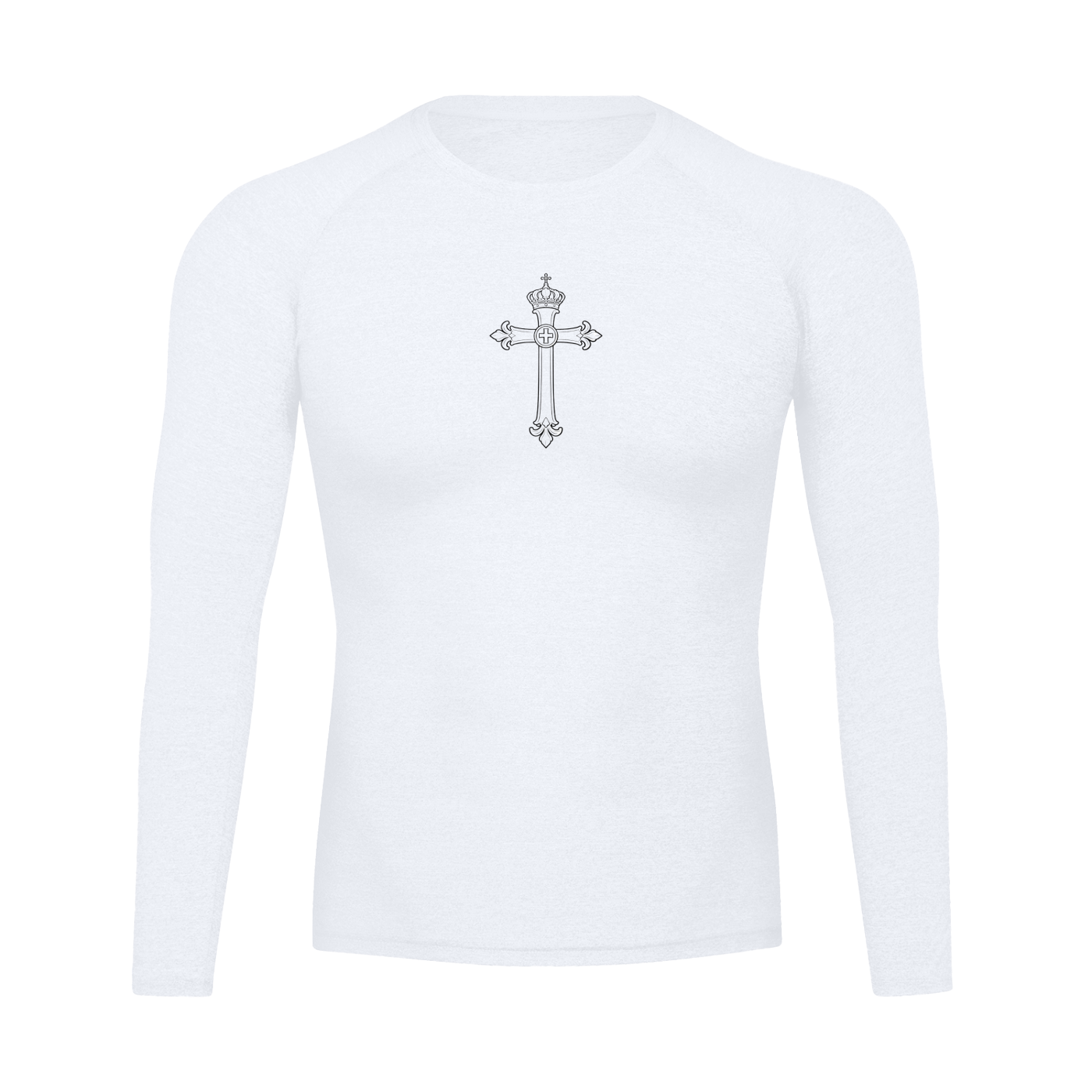 Royal White Compression Long Sleeve Shirt