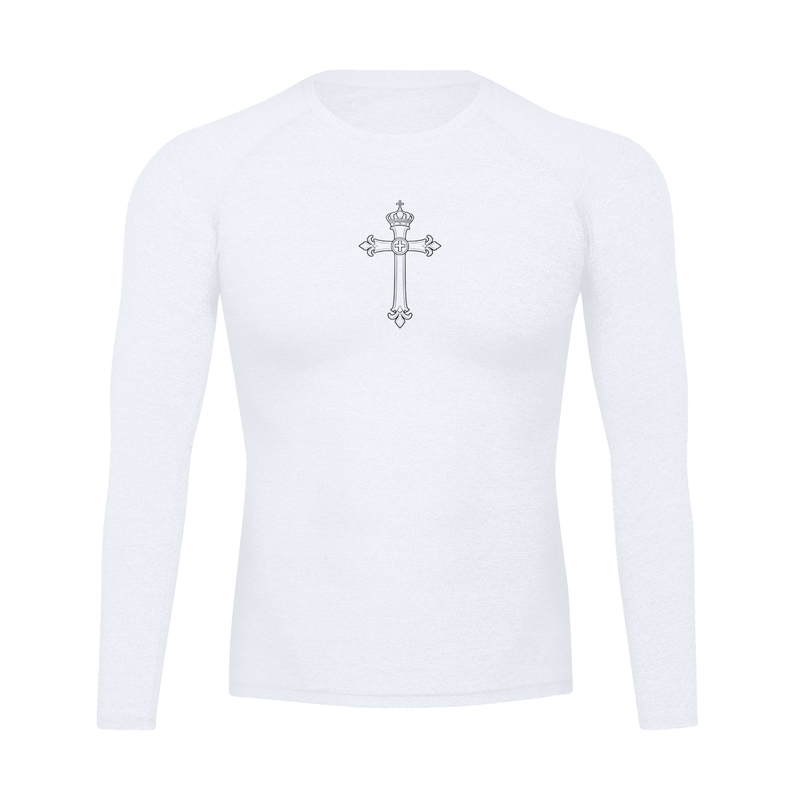 Royal White Compression Long Sleeve Shirt