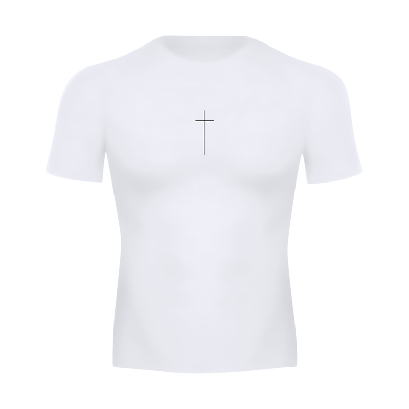 Simple Faith Short Sleeve White /Gray Compression Shirt