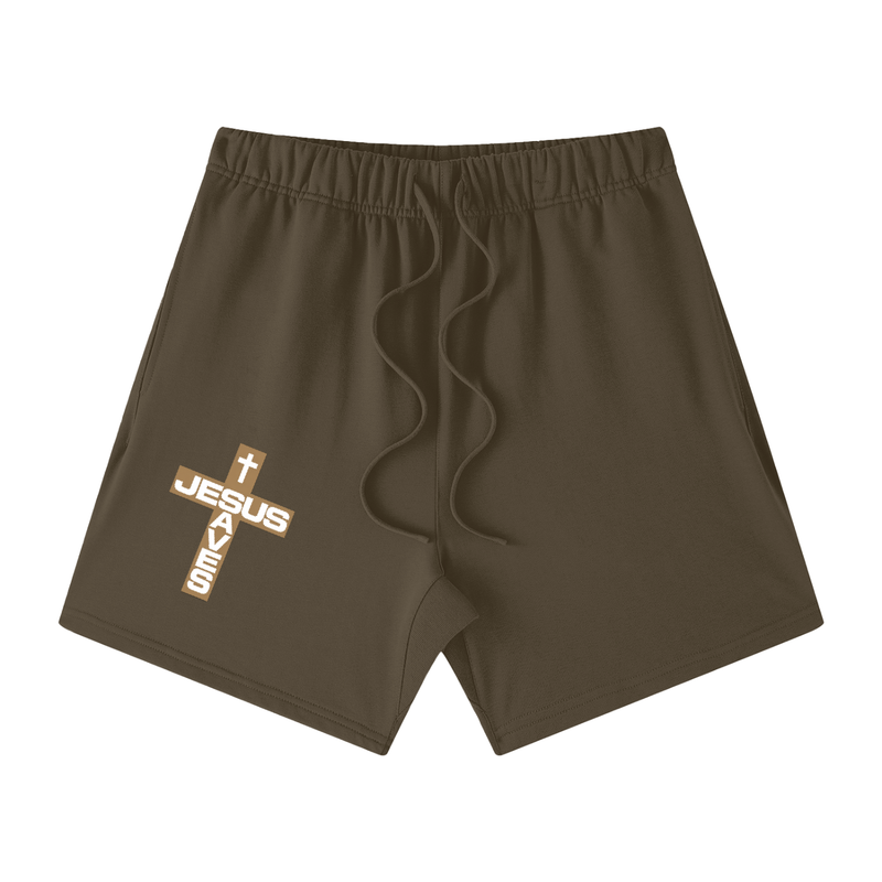 Jesus Saves Cross Cotton Shorts