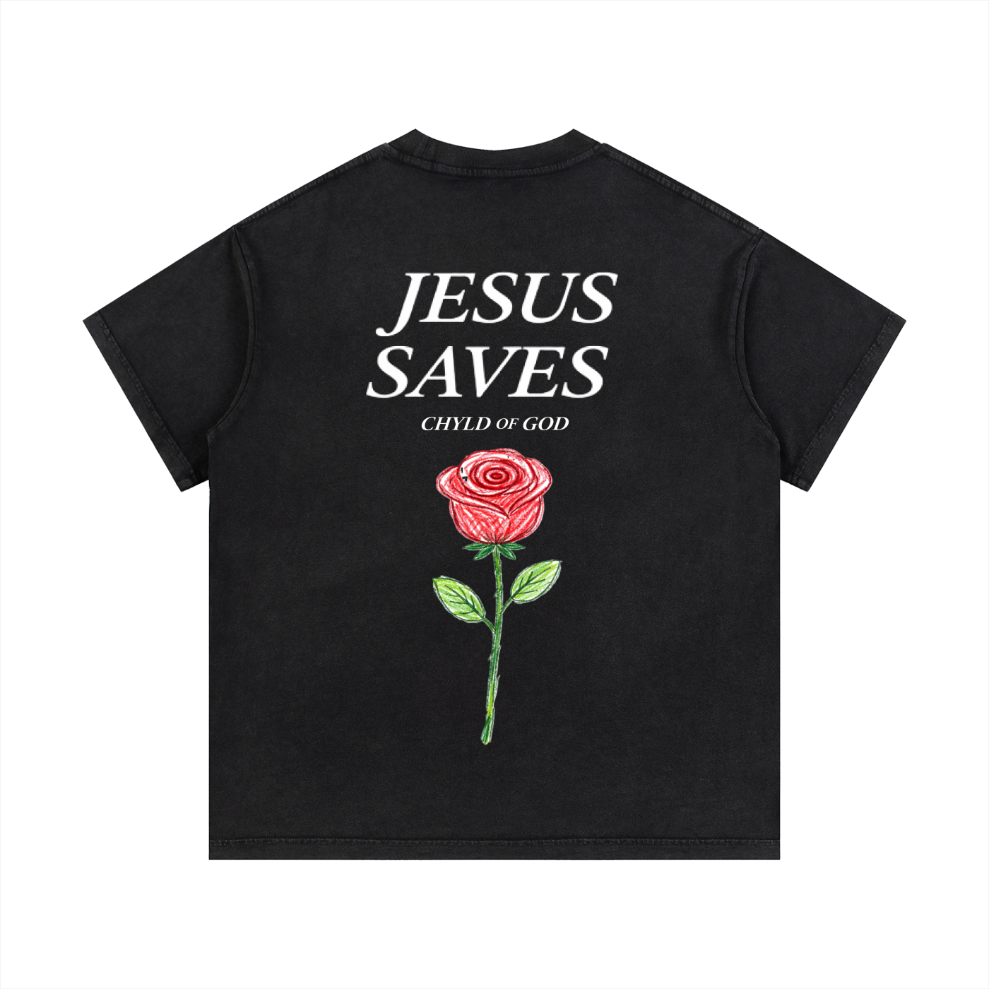Rose From The Dead Wash Cotton T-Shirt