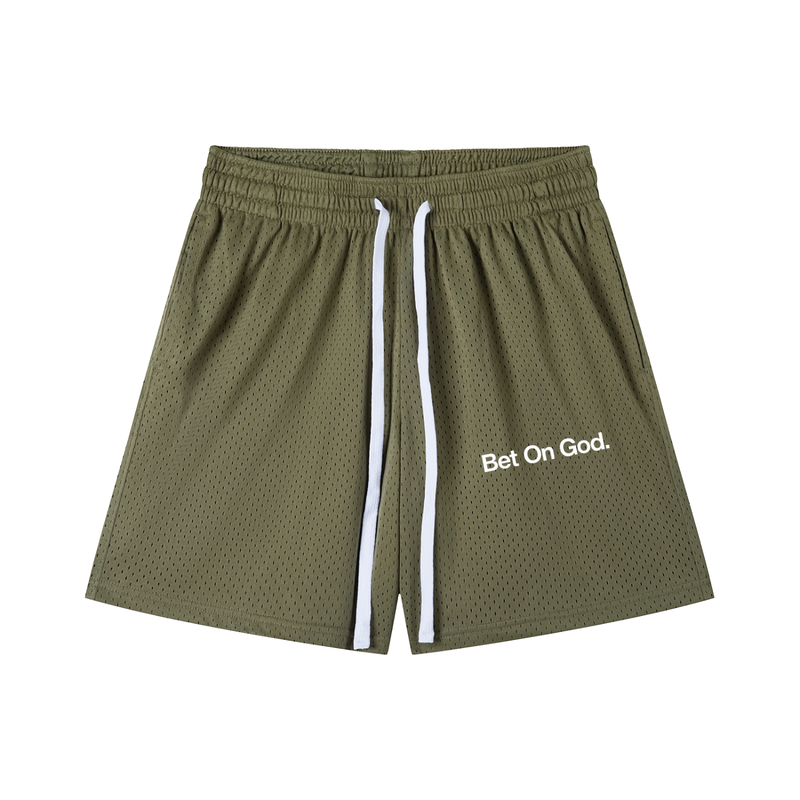 Bet On God Mesh Drawstring Shorts