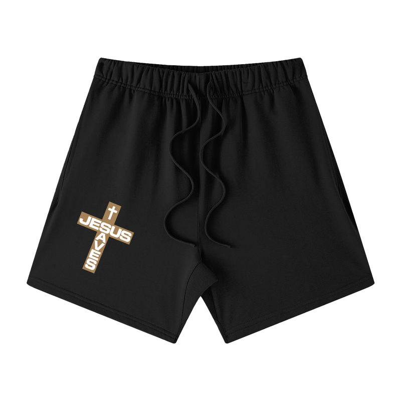 Jesus Saves Cross Cotton Shorts
