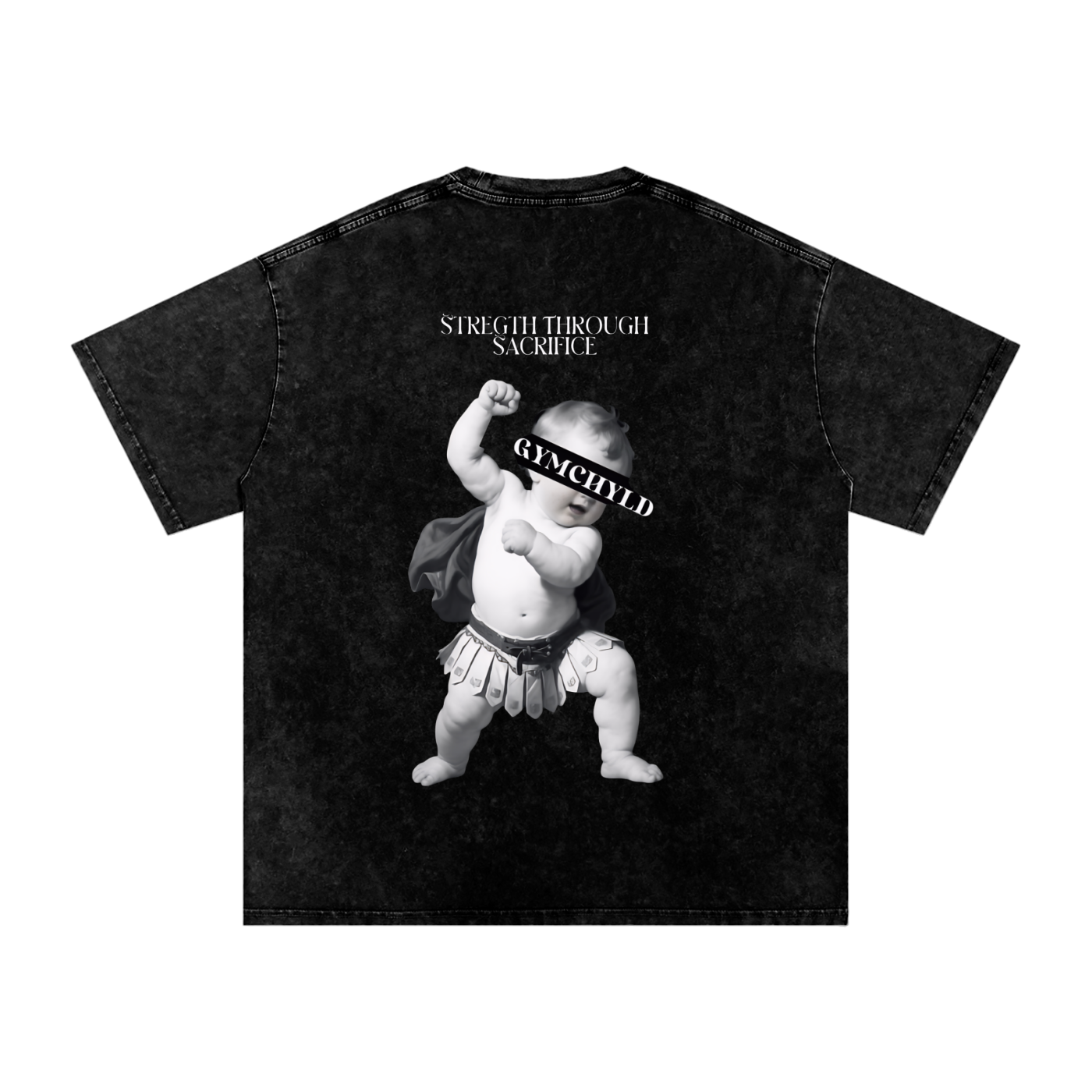 GymChyld Baby Gladiator Tee, "Strength Through Sacrifice" (100% Cotton)