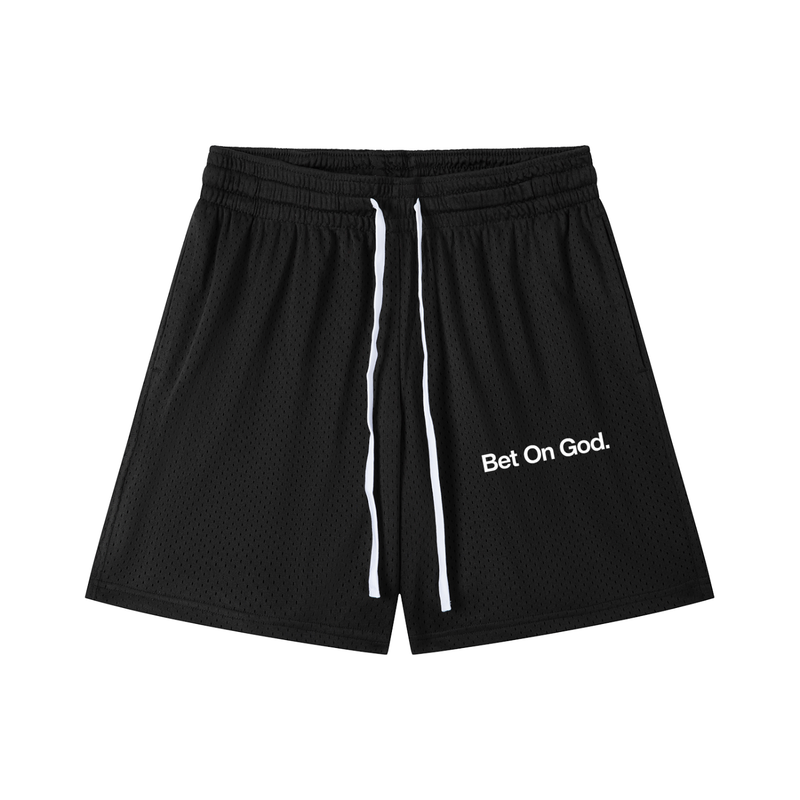 Bet On God Mesh Drawstring Shorts
