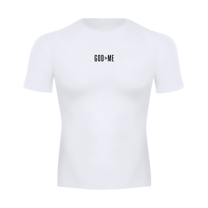 God>Me Short Sleeve White Compression Shirt