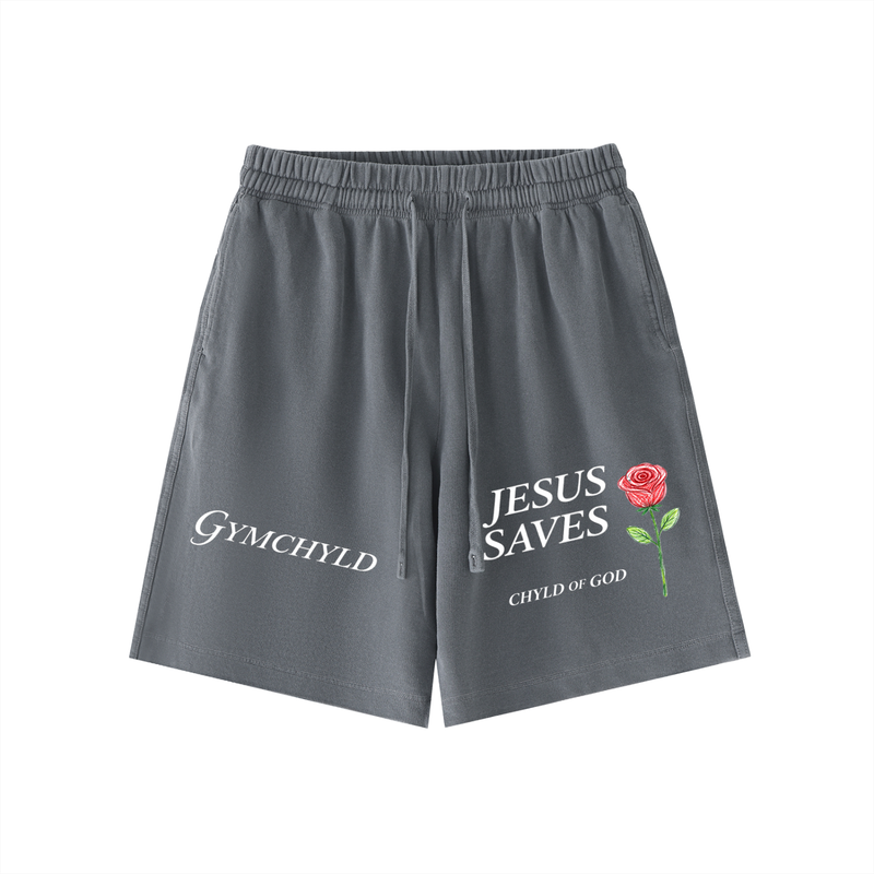 Rose From The Dead Wash Cotton Shorts