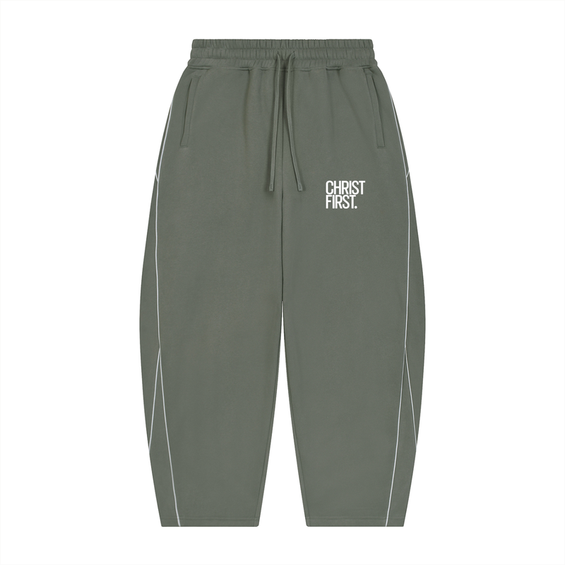 Christ First. Barrel Leg Sweatpants