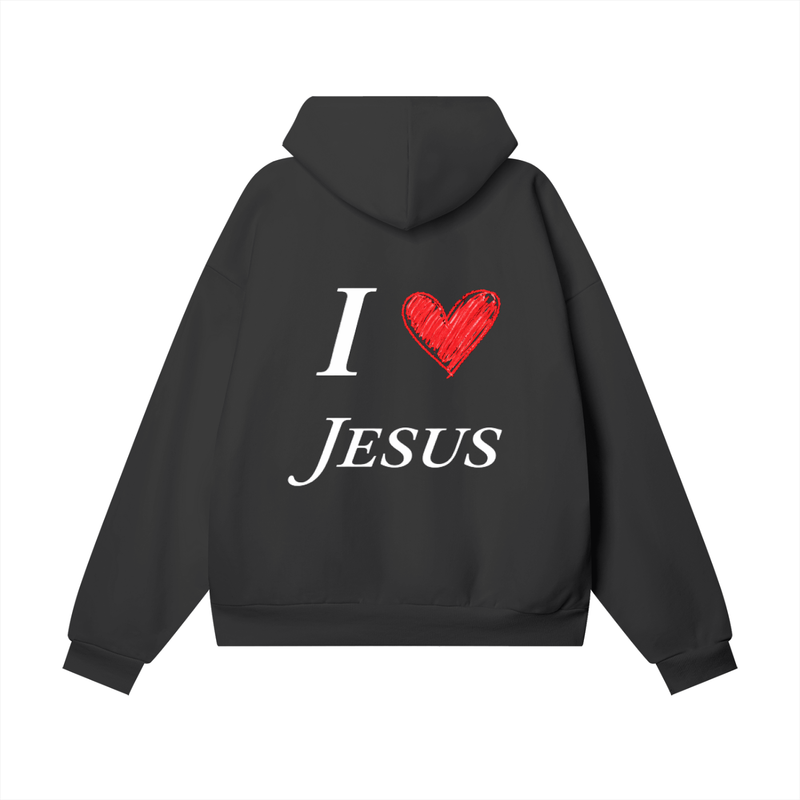 I Love Jesus Hidden Pocket Fleece Hoodie