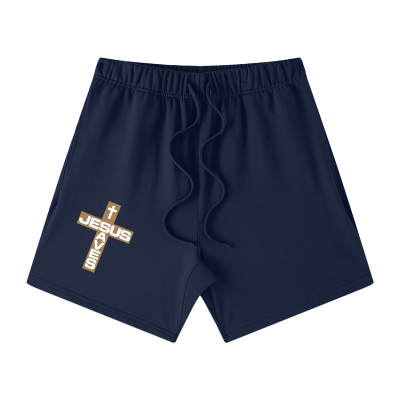 Jesus Saves Cross Cotton Shorts